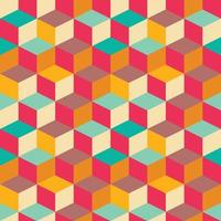 Geometric seamless pattern with colorful squares in retro design vector