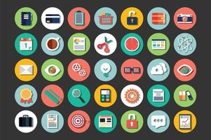 Collection of flat design icons, cloud computing, communication vector