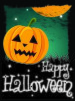 Happy Halloween card with pumpkin and message vector