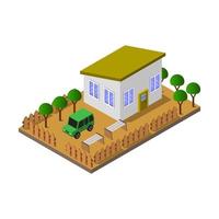 Isometric House Illustrated On White Background vector