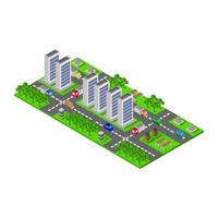 Isometric City Illustrated On White Background vector