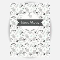 Retro invitation and greeting card design with seamless animal and flower pattern vector