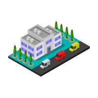 City Store Isometric Illustrated On White Background vector