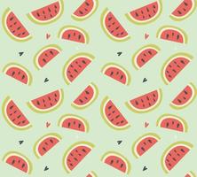 Seamless pattern with hand drawn watermelon fruit vector