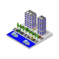 Isometric City Illustrated On White Background vector