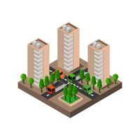 Isometric City Illustrated On White Background vector