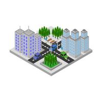 Isometric City Illustrated On White Background vector