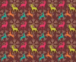 Seamless pattern with reindeers and christmas snowflakes