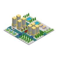 Isometric City Illustrated On White Background vector