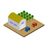 Isometric Garage Illustrated On White Background vector