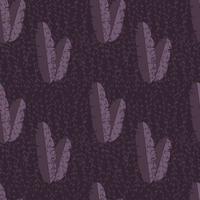 Seamless pattern with jungle palm leaves on purple background vector