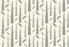 Tree forest with feathers seamless pattern vector