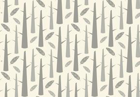 Tree forest with feathers seamless pattern vector