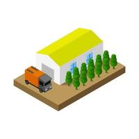 Isometric Garage Illustrated On White Background vector