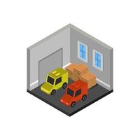 Isometric Garage Illustrated On White Background vector