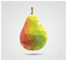 Geometric polygonal fruit, triangles, pear, vector illustration