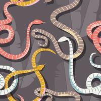 Seamless pattern with colorful snakes vector