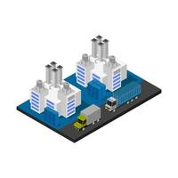 Isometric Factory On White Background vector