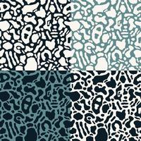 Collection of seamless pattern with organic abstract shapes vector