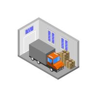 Isometric Garage Illustrated On White Background vector