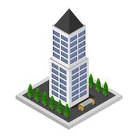 Isometric Skyscraper Illustrated On White Background vector