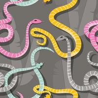 Seamless pattern with colorful snakes vector