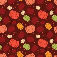 Thanksgiving and autumn seamless pattern with pumpkins vector