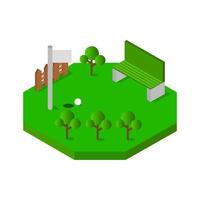 Isometric Golf In Vector On White Background