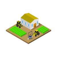 Isometric Farm On White Background vector