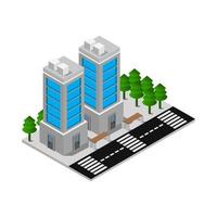 Isometric Skyscraper Illustrated On White Background vector