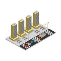 Isometric Building Illustrated On White Background vector