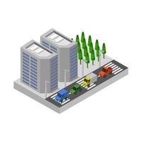 Isometric Skyscraper Illustrated On White Background vector