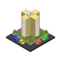 Isometric Skyscraper Illustrated On White Background vector