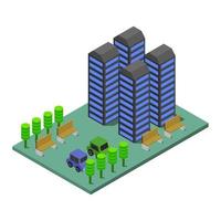 Isometric Skyscraper Illustrated On White Background vector