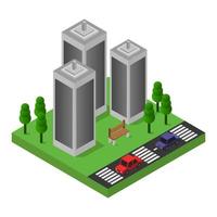 Isometric Skyscraper In Vector On White Background