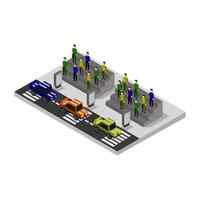 Isometric Car Race On White Background vector