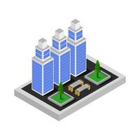 Isometric Skyscraper Illustrated On White Background vector