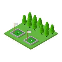 golf isométrico en vector sobre fondo blanco