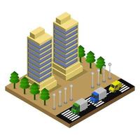 Isometric Skyscraper Illustrated On White Background vector