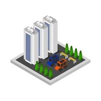 Isometric Skyscraper Illustrated On White Background vector