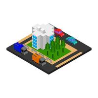 Isometric Skyscraper Illustrated On White Background vector