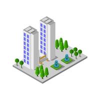 Isometric Skyscraper Illustrated On White Background vector