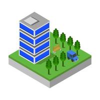 Isometric Skyscraper Illustrated On White Background vector