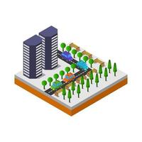 Isometric Skyscraper Illustrated On White Background vector