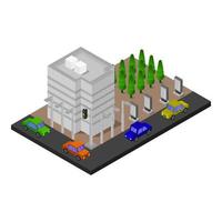 Isometric Skyscraper Illustrated On White Background vector