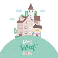 home sweet home, houses residential urban architecture neighborhood street vector