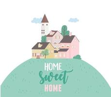 home sweet home, houses residential urban architecture neighborhood street vector