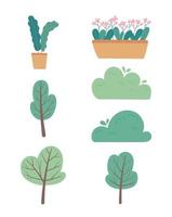 potted plants flowers trees bushes greenery botanical garden icons