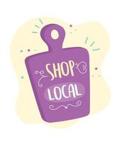 support local business, shop small market retail bag vector