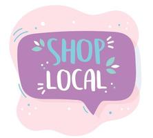 support local business, shop small market hand drawn text promotion vector